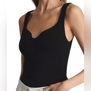 REISS Daisy Sweetheart Neck Top Medium